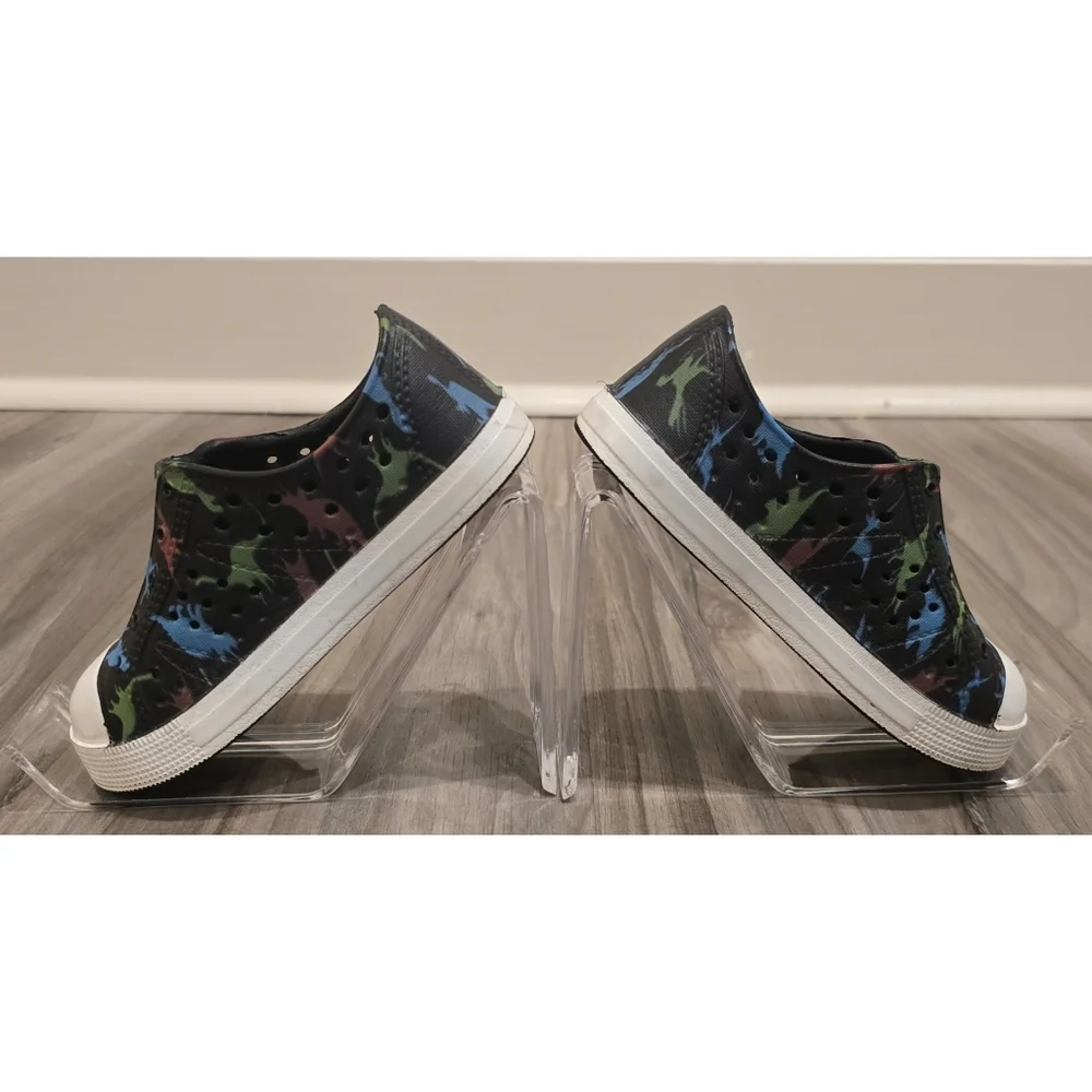 XRAY Kids Dinosaur Slip On Clogs Size 7 Black Multicolor Dino Print Shoes